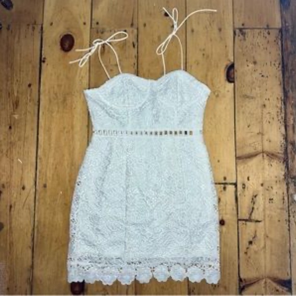 FOREVER 21 - Women's White Lace Mini Dress Size Small S - Picture 11 of 11